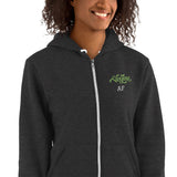 Unisex Embroidered Zip Hoodie Sweatshirt: Vegan AF