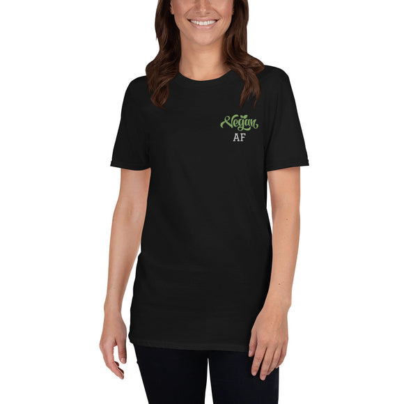 Unisex Short-Sleeve Embroidered T-Shirt: Vegan AF