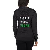 Unisex zip hoodie: Badass Rebel Vegan