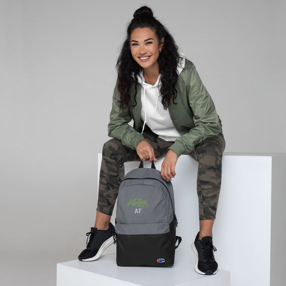 Embroidered Champion Backpack: Vegan AF