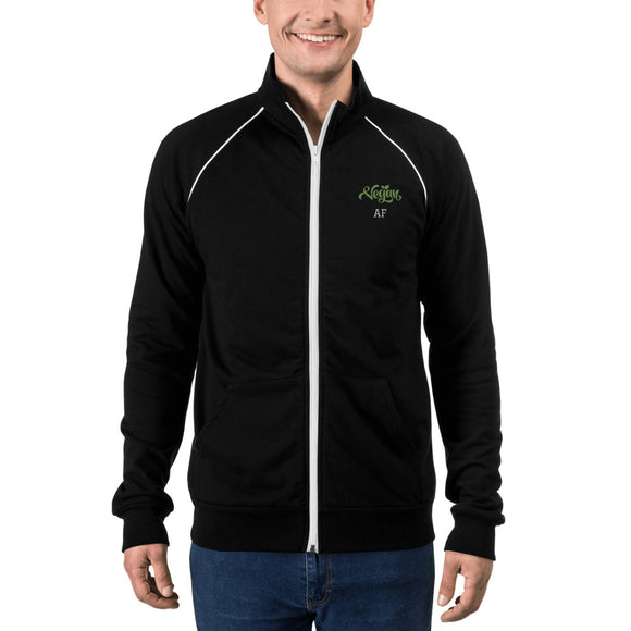 Unisex Embroidered Piped Fleece Jacket: Vegan AF