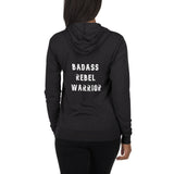 Gender Neutral Lightweight Zip Hoodie: Badass Rebel Warrior