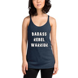 Women's Racerback Tank: Badass Rebel Warrior