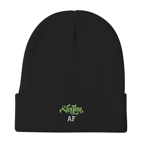 Embroidered Beanie: Vegan AF